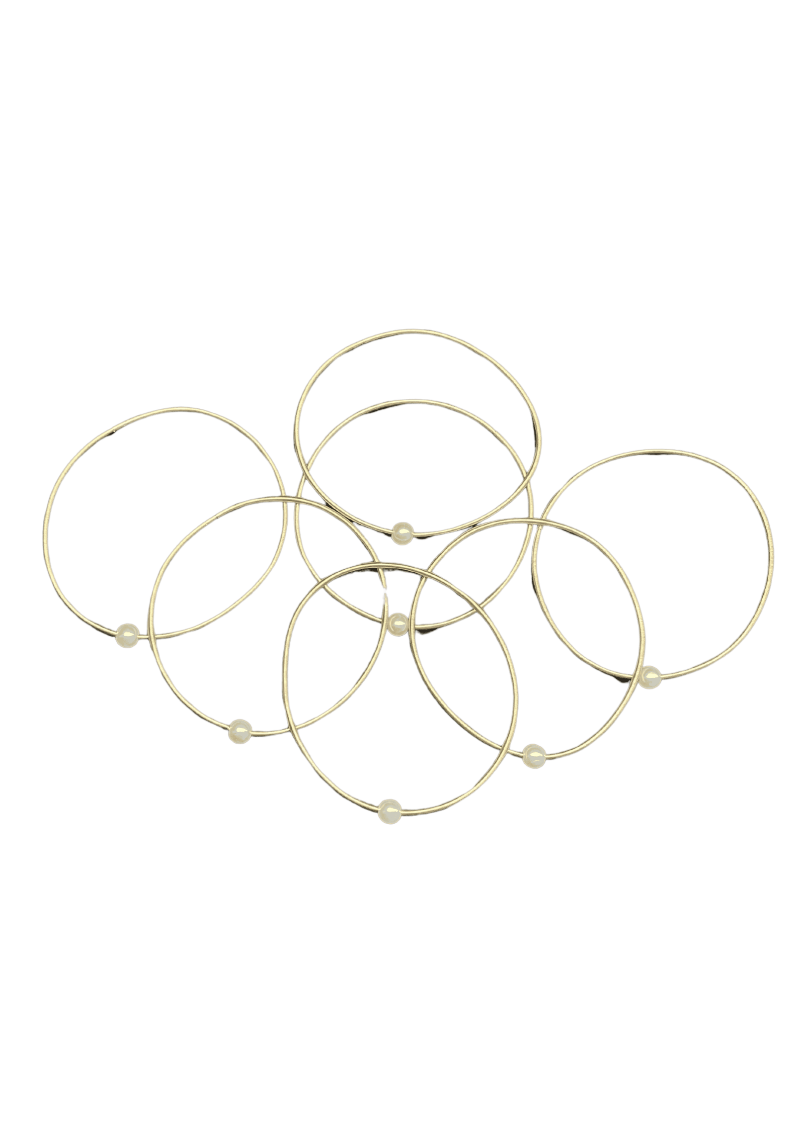 Graceful Golden Pearl Bangles (Pack of 6)